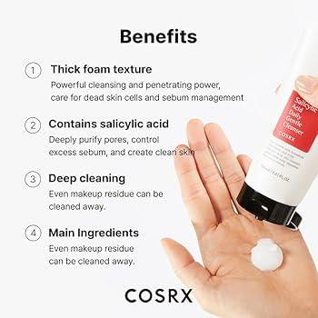 COSRX Salicylic Acid Daily Gentle Cleanser 150ml & THE FACE SHOP The Therapy Vegan Moisture Blending Cream 60 ML product image
