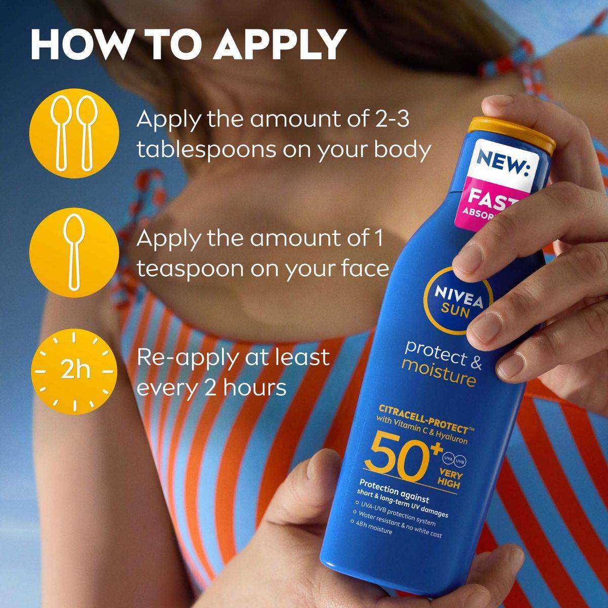 Nivea Sun Protect & Moisture Lotion SPF 50+ 200ml product image