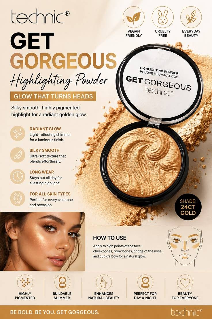 Technic Get Gorgeous 24ct Gold Highlighting Powder product image