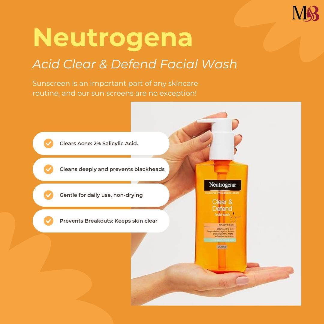 Neutrogena 2% Salicylic Acid Clear & Defend Facial Wash  200ml product image
