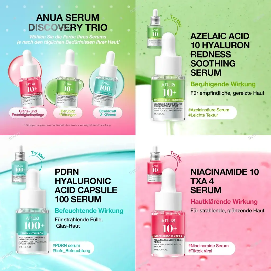 Anua Serum Discovery Trio & The Face Shop The Therapy Vegan Blending Cream 30ml product image