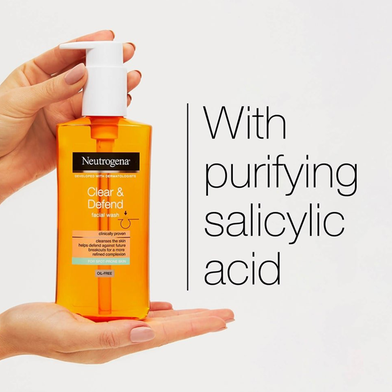 Neutrogena 2% Salicylic Acid Clear & Defend Facial Wash  200ml product image