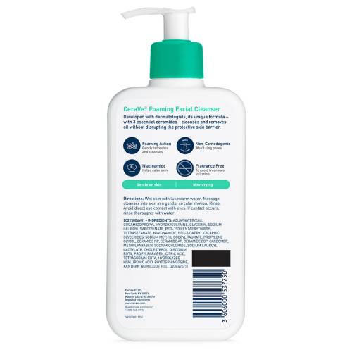 CeraVe Foaming Facial Cleanser For Normal To Oily Skin 355ml product image