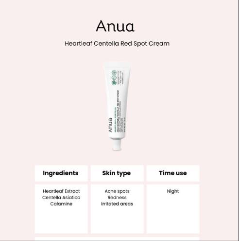 ANUA Heartleaf Centella Red Spot Cream 30ml product image