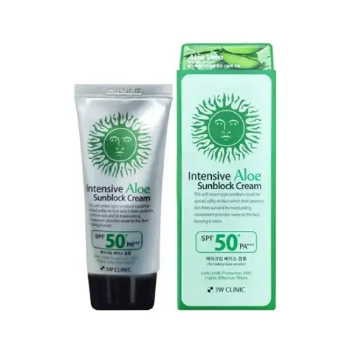 3W Clinic Intensive Aloe Sunblock Cream SPF 50+ PA+++ 70 ml - 3W Clinic product in Bangladesh